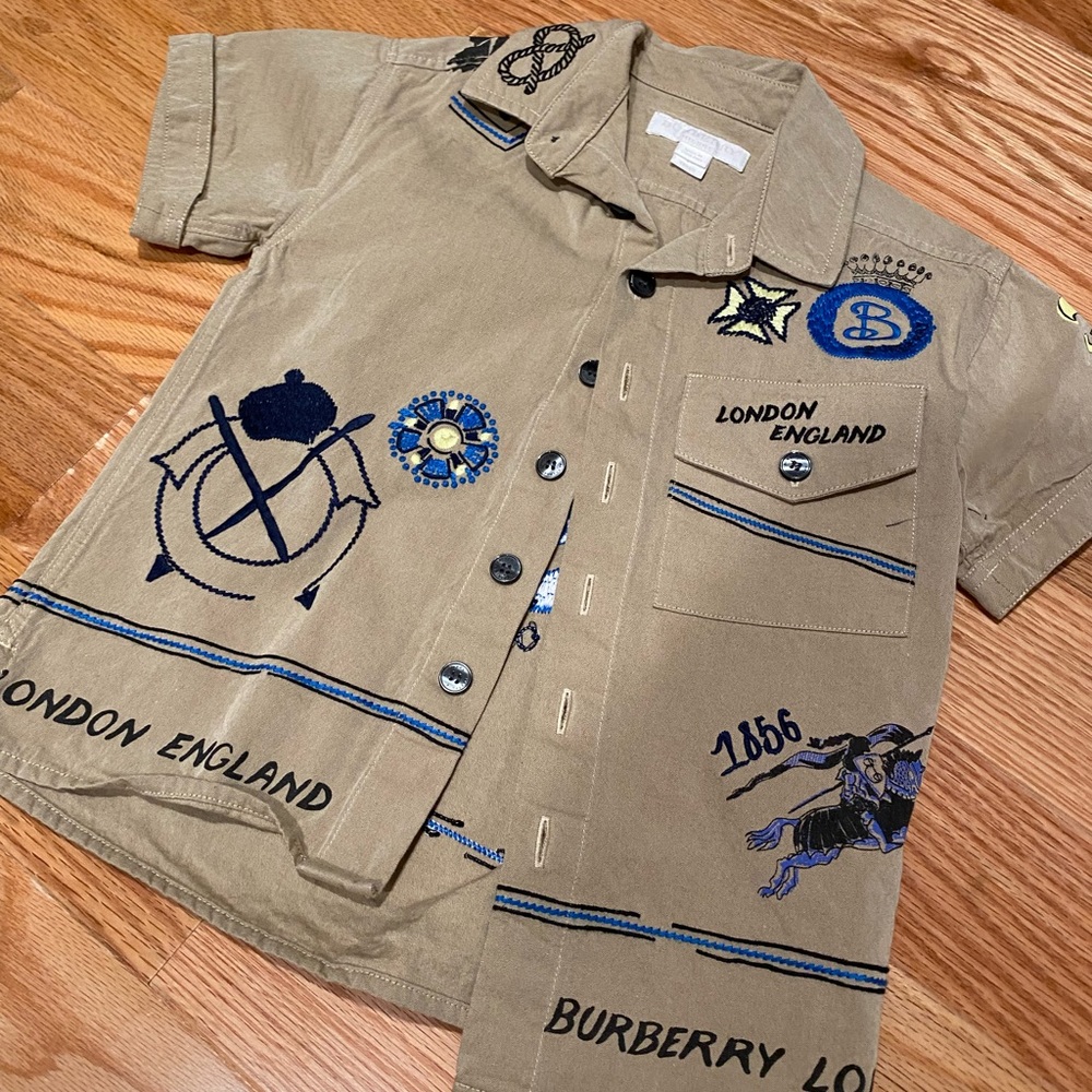 Burberry kids button down shirt